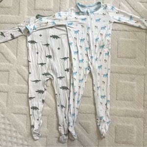 Kyte Baby dino and puppy footie pajamas size 12-18m